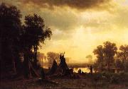 Albert Bierstadt An Indian Encampment oil painting reproduction